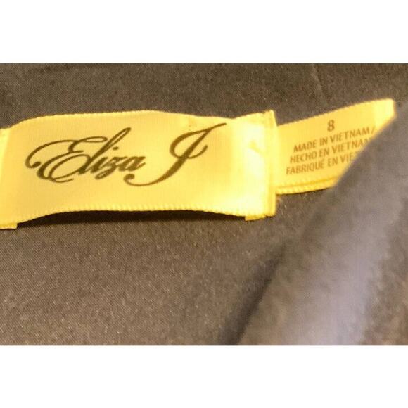 Eliza J Women Faux Wrap Multicolor Polka Dot Midi V Neck Fit & Flare Dress 8 New - Picture 9 of 10